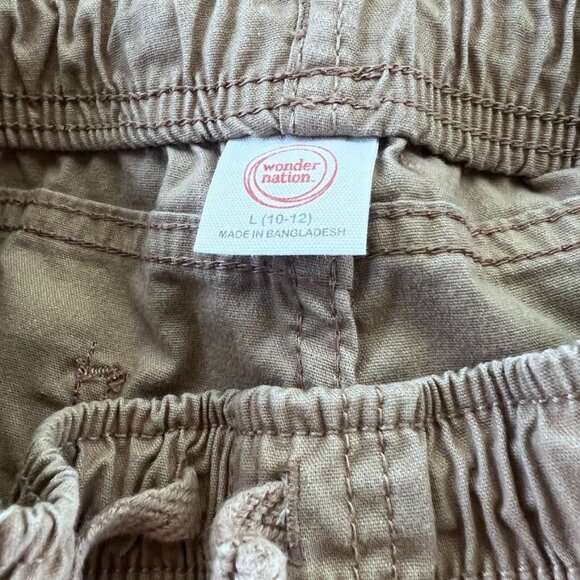 Wonder Nation Boys Tan Elastic Waist Shorts L (10-12) Cotton Casual Summer Wear - Picture 5 of 6